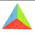 Pyraminx Pyramid Triangle High Speed Stickerless Rubik Cube-Multi Color. 