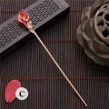 Vintage Chinese Style Hair Stick Women Metal Glaze Hair Fork Hairpin Hair Clip Cologo. 