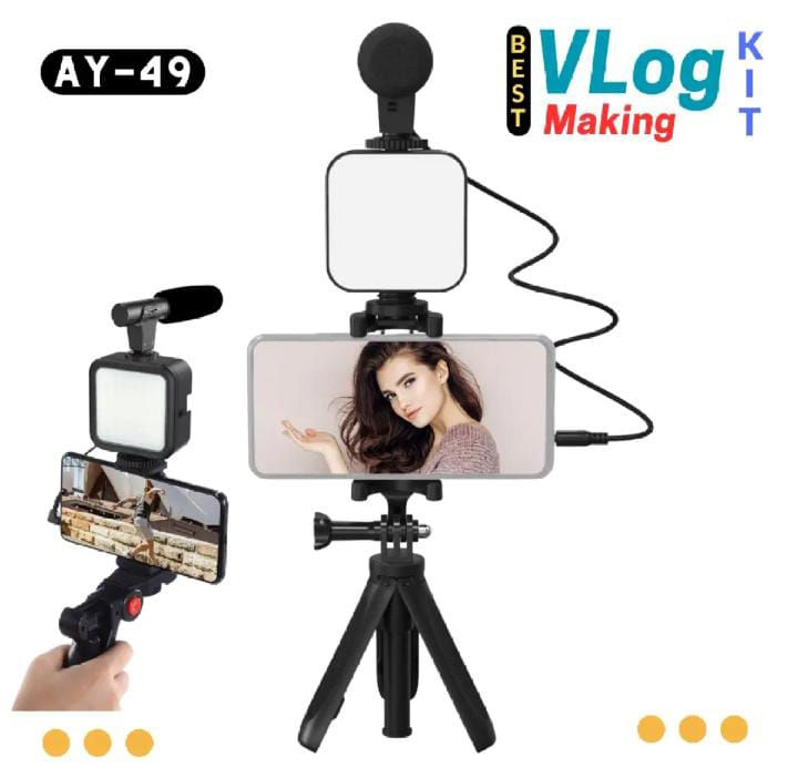 Vlogging%20Video%20Making%20Kit%20For%20Mobile%20Phones%20-%20Model%20AY-49%20-%20Tripod%20Kit%20With%20Microphone%20And%20Light%20-%20Flexible%20Tripod%20-%20All%20in%20One%20-%20Better%20Sound%20And%20Lighting%20Indoors%20or%20Outdoors%20by%20POCKET%20FANCY%20STORE%20-%20Image%208