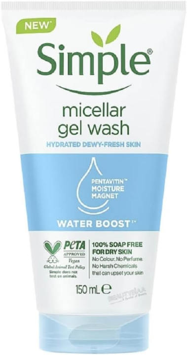 Simple Water Boost Micellar Facial Gel Wash, Sensitive Skin, 5 oz