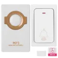 Wireless MP3 Doorbell Set Self-powered Remote Button + Receiver US Plug 100-240V. 