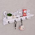 1Pc 4 Hooks Shelves Hat Key Holders Sweet Home Words Storage Shelf Hanging Hooks Wall Mounted Rack Home Storage Holder. 