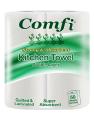 COMFI STRONG & ABSORBENT KITCHEN TISSUE TWO ROLL PACK (Made in USA). 