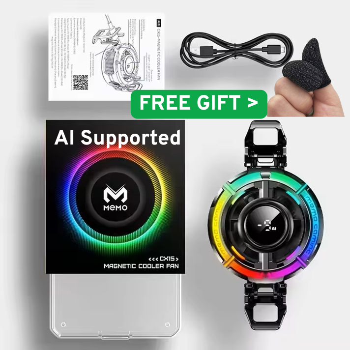 CX15(AI) / CX07 / CX08 / CX08 PRO Cell Phone Cooler Mobile Phone Magnetic Radiator Cooling Fan Cell Phone Live Streaming Cooler 15W Semiconductor Radiator For Playing Games Watching Videos