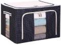 Folding Oxford Cloth Steel Frame Clothing Quilts Pillows Storage Bag Folding Organizer Box Storage Bag Zipper Lid 24 L. 