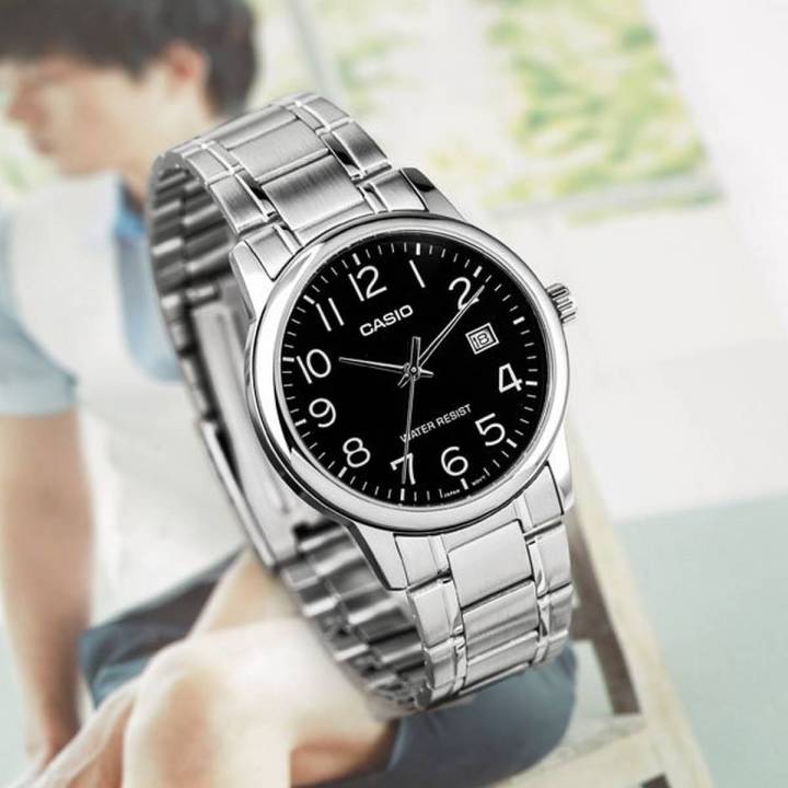 Original Casio - MTP-V002D-1BUDF - Stainless Steel Wrist Watch for Men