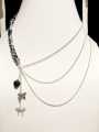 3 Layered Chain Necklace with Beautiful Charms and Beads – Punk Trendy Casual Jewelry for Girls & Women. 