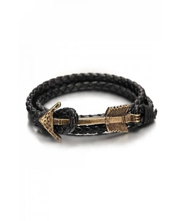 Bronze%20Black%20PU%20Leather%20&%20Alloy%20Anchor%20Bracelet%20-%20Image%202