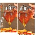 Crystal Glass Honey Dispenser Transparent Honey Storage Bottle Container. 