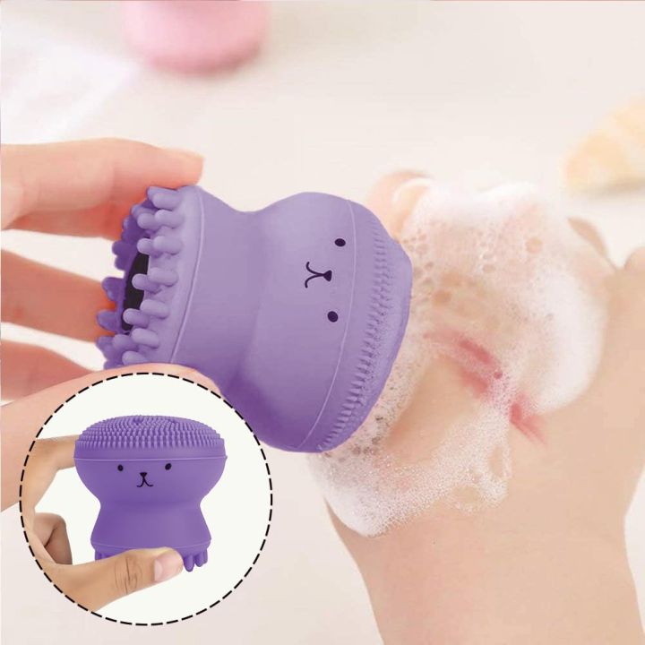 Facial Cleanser, Small Octopus Facial Cleansing Brush, Silicone Facial Sponge Cleanser, Face Skin Cleaning Tool