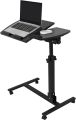 Folding Multi-Adjustable Rolling Laptop Desk - 360° Swivel - 180° Tiltable - Height Adjustable - Portable Notebook Stand Lockable Casters. 