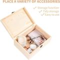 Wooden Box with Hinged Lid for Crafts 10" x 7" x 3.9" DIY Jewelry Storage Organizer Pine Box Unpainted (Sultans Empire). 