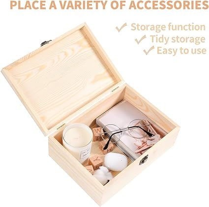 Wooden%20Box%20with%20Hinged%20Lid%20for%20Crafts%2010"%20x%207"%20x%203.9"%20DIY%20Jewelry%20Storage%20Organizer%20Pine%20Box%20Unpainted%20(Sultans%20Empire)%20-%20Image%204