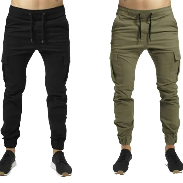 EZI Pack of 2 Stylish Cargo Pocket Trousers For Men