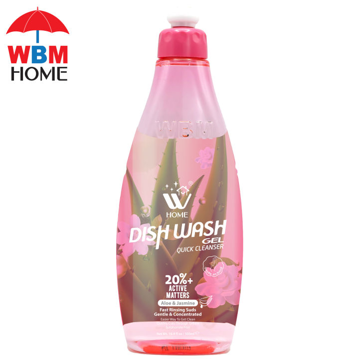 WBM Dishwashing Soap 500ml Aloe and Jasmine 3x Quick Cleanser Liquid Dishwash