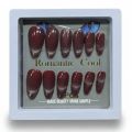 Nude Almond Cat Eye Press-On Nails – Medium Length, Glossy Solid Colors | Reusable Acrylic Fake Nails with Nail Glue for Women | Stylish & Easy DIY Nail Art. 