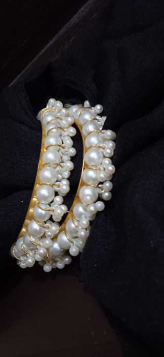 Pearl Bangles- White Beads Choriya