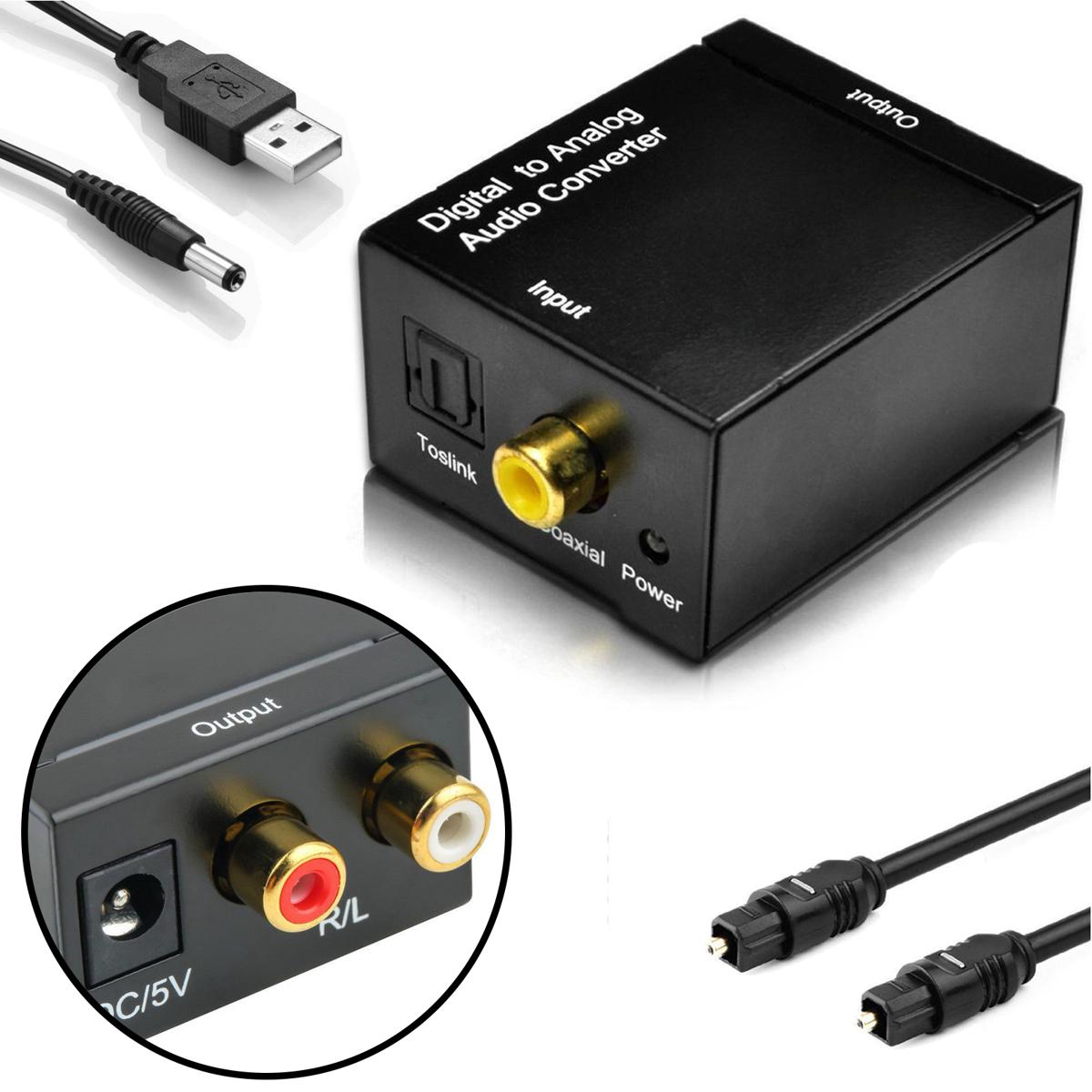 Digital Coax Optical SPDIF Toslink to Analog RCA Audio
