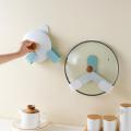 2 Pieces Multipurpose Kitchen Rotatable Folding Pot Lid Rack Shelf for Chopping Board Wall-mounted Plywood Storage Wall Hook. 