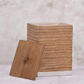 Wood Texture Brown 6 Pieces Bathroom Accessories Set. 