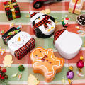 Metal Gift Box Cheerful Decorative Gingerbread Man Santa ClausCartoon Tin Box Multi-color Candy Box for Home Decoration New. 