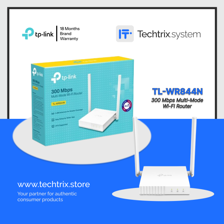TP-LINK TL-WR844N 300Mbps Multi-Mode WiFi Router (White), Multi-Mode 4-in-1, Boosted Coverage - 18 Months Brand Warranty