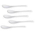 5PCS White Porcelain Egg Spoons Ceramic Spoons Coffee Spoon Dessert Spoon Mocha Dip Serving Spoon. 