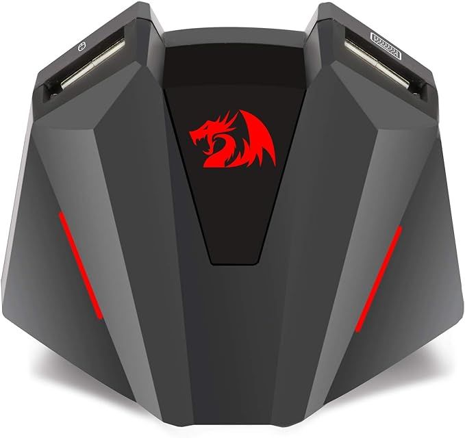 Redragon GA250 Vulcan Keyboard and Mouse Adapter for PS3/4, NS and Xbox One, LED Gaming Console Converter Compatible with Nintendo Switch, Play Station3/4(Pro/Slim), Xbox One, Supports 2.4Ghz Wireless Connection