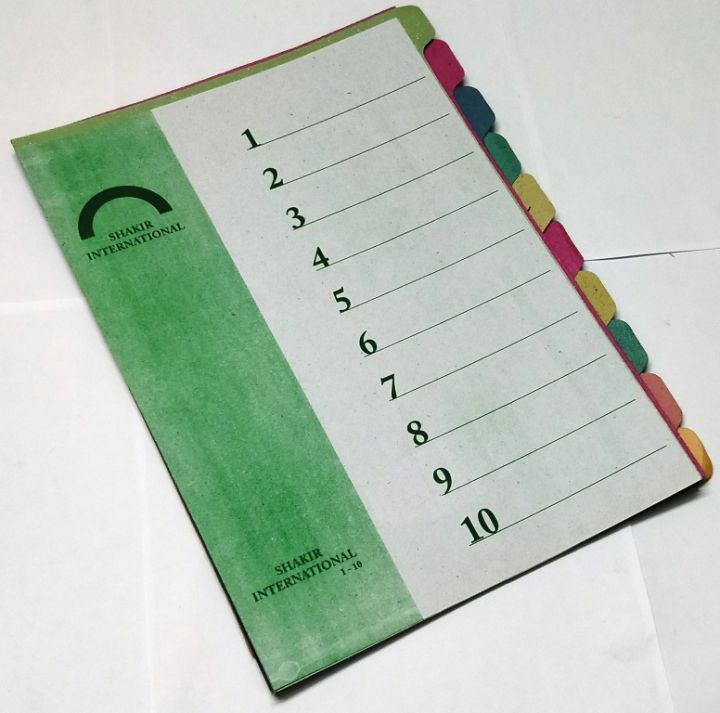 Office file Paper Dividers Separators 20 Card Dividers 22.5 x 29.7cm A4, Multicolor