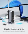 USB Type C Hub Docking Station Dual Monitor Baseus 14-in-1 with 2 * 4K HDMI+VGA+1000M LAN+6*USB A/C Ports+100W PD+Audio, USB C Dock Compatible for MacBook/Dell/HP/Lenovo/Steam Deck. 