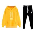 Bts Army Logo Fleece Hoodie Kangaroo Pocket Pullovers With Trouser Fashion Hoodies Winter Wear Quality Hoody For Men. 