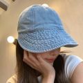 Summer Bucket Hat Women Washed Cowboy Fisherman Cap Portable Wide Brim Sun Hats Korean Makeup-free Visors Adjustable Simple Caps. 