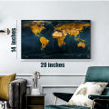 World map Wall frame in wooden. 