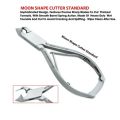 Professional Moon Shape Toe Nail Clipper Ingrown Thick Nail Cutter Nipper Trimmer, Stainless Steel Heavy Duty Ingrown Toe Nail Clipper Cutter Trimmer for Thick Nails Manicure/Pedicure - For Men and Women Personal and Salon Use. 