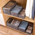stackable 6 Grids Wardrobe Organizer, Clothes, shirts pants Washable Jeans Compartment Storage Box, Clothes Drawer Mesh Separation Box, Portable Foldable Closet. 