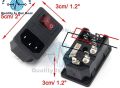 3 Pin IEC 320 C14 Inlet Male Plug Power Socket Rocker Switch With Fuse Holder In Pakistan. 