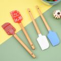 22.7x4.5cm Non-Stick Silicone Cake Spatula Wooden Handle Chocolate Butter Mixer Pastry Cream Scraper Baking Kitchen Accessories. 