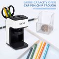 Heavy Duty Helical Blade Automatic Electric Pencil Sharpener With Auto-Stop Safety Feature And Large Shaving Holder. 