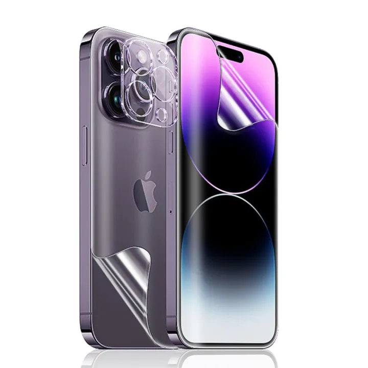 （For iPhone 12）3 in 1 Hydrogel Film Screen Protector For Apple iPhone 14 13 11 12 Pro Max Mini 14 Plus Camera Tempered Glass Phone Accessories