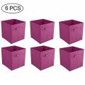 Pack of 1,2,3,4,5.6 Foldable Fabric Storage Box Square Bins Cloth Organizer Storage Baskets Folding Nursery Closet Drawer Features Dual Handles. 