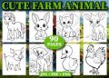 90 Cute Farm Animal Coloring Pages Kids. 