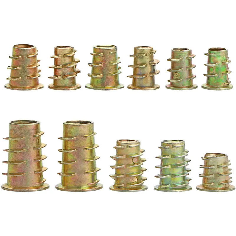 50-Pack M6 X 15mm Threaded Inserts For Wood - Hex Socket Drive Furniture Fasteners, Zinc Plated - View #4