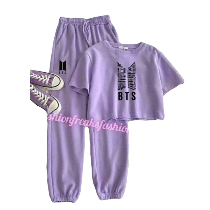 Light Purple Bts Summer Tracksuit For Women