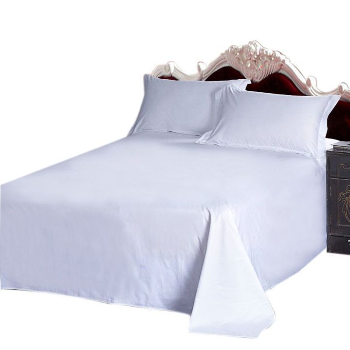 Wholesale%20Cloth%20Product%20Four-Piece%20Set%20Bed%20Sheet%20Dormitory%20Pure%20White%20Student%20Three-Piece%20Set%20White%20Bed%20Sheet%20Hotel%20Hotel%20Thickened%20-%20Image%202