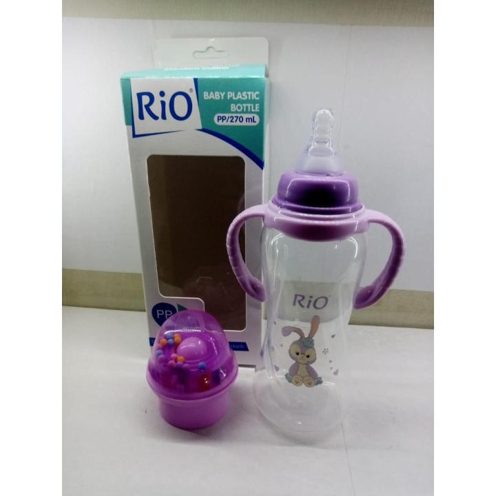 RIO Baby Plastic Feeder with Handle & Rattle Cap - 270 ML | Daraz.pk