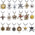 Anime One Piece Necklaces Skeleton Luffy Pirate Skull Metal Pendant Choker Necklace Men Jewelry Souvenir. 