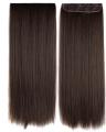 30 Long Straight 5 Clip Hair Extension - Double Color Shade Dark Brown With Medium Brown. 