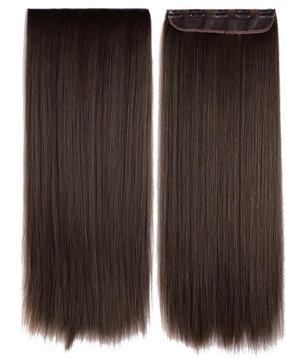 30%20Long%20Straight%205%20Clip%20Hair%20Extension%20-%20Double%20Color%20Shade%20Dark%20Brown%20With%20Medium%20Brown%20-%20Image%203
