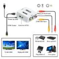 HDMI To Audio Video RCA AV/CVBS Adapter HD 1080P Mini HDMI 2AV Video Converter BOX For PS3 VCR DVD PC. 