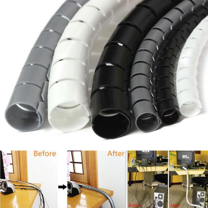 2M Flexible Spiral Tube Cable Organizer Home Office Wire Wrap Cables